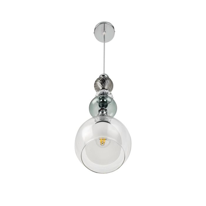 Подвесной светильник LUMION GANNA, хром, белый, прозрачный/хром, E27, 60W