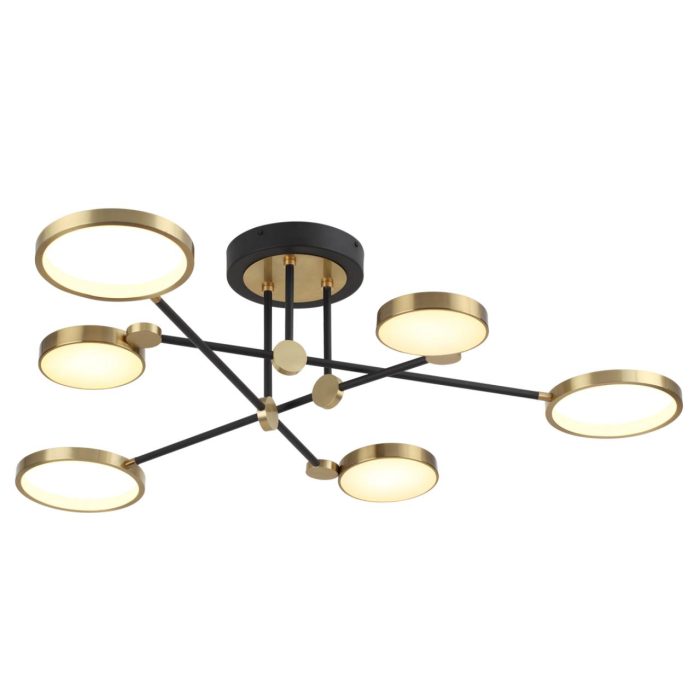 Потолочный светильник ODEON LIGHT DENZEL, черный/черный, античная бронза, LED, LED 60W, 3000K