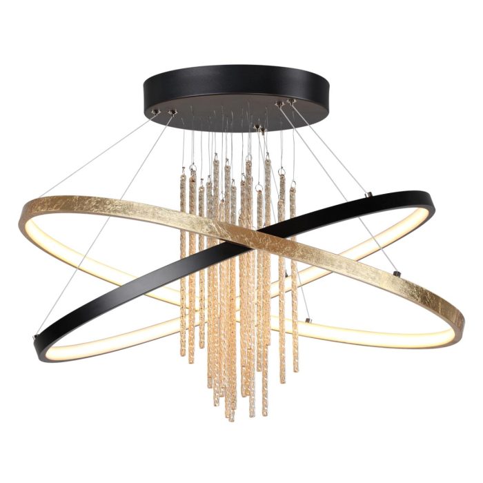 Подвесной светильник ODEON LIGHT MONICA, золотистый/янтарный, LED, LED 70W, 4000K