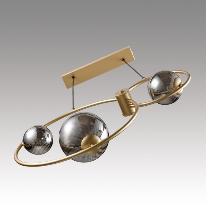 Подвесной светильник LUMION ORNATO, шампань, дымчатый/золотой, G9, 105W