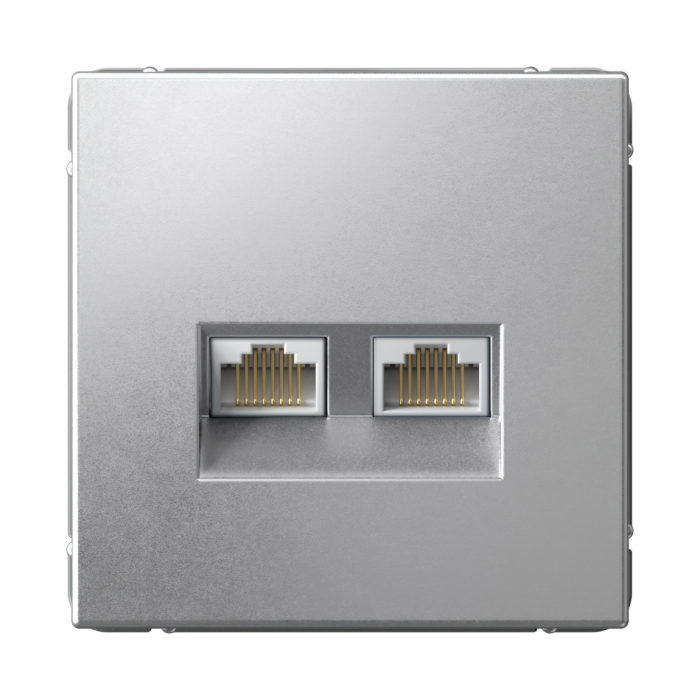 ArtGallery розетка двойная компьютерная RJ45+RJ45, кат.6А, механизм, алюминий
