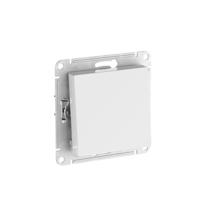 AtlasDesign Aqua 1-клавишный переключатель, IP44, сх.6, 10АХ, мех., быстрозажим. клем., белый