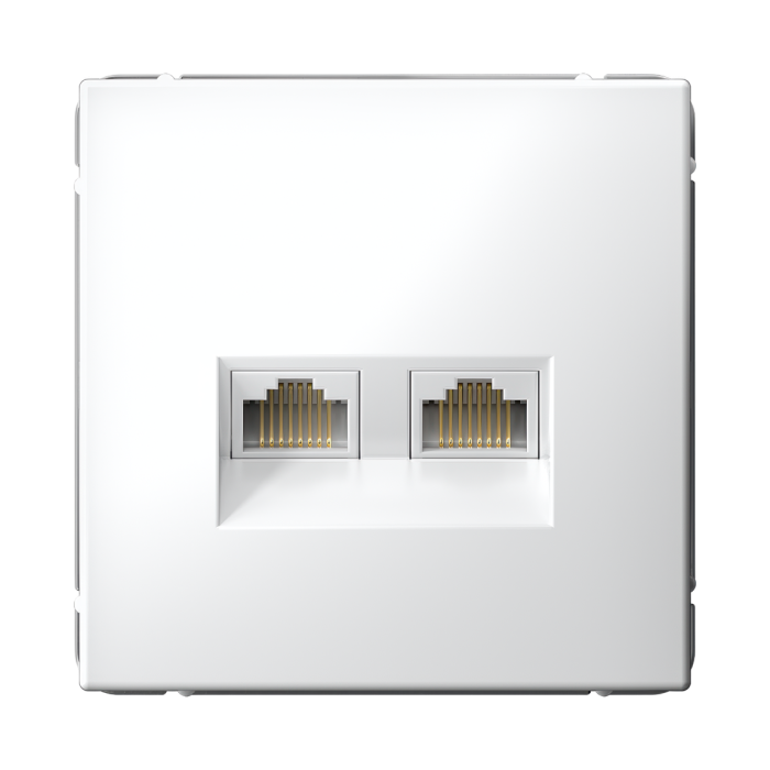 ArtGallery розетка двойная компьютерная RJ45+RJ45, кат.6А, механизм, белый