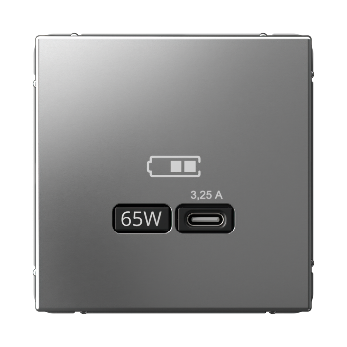 ArtGallery USB розетка тип-С 65Вт высокоскор.заряд. QC, PD, механизм, сталь