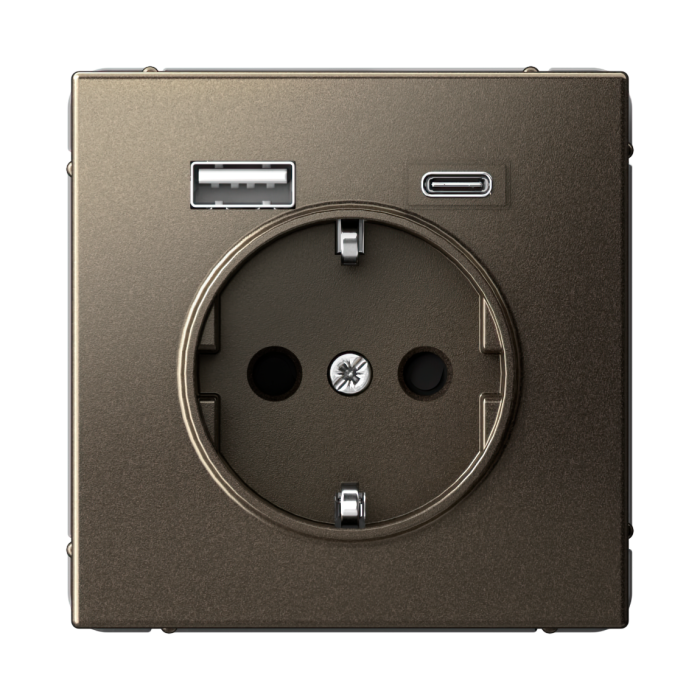 ArtGallery розетка 16а с 2 USB a+c, 5в/2,4а/3,0а, 2х5в/1,5а, механизм, мокко