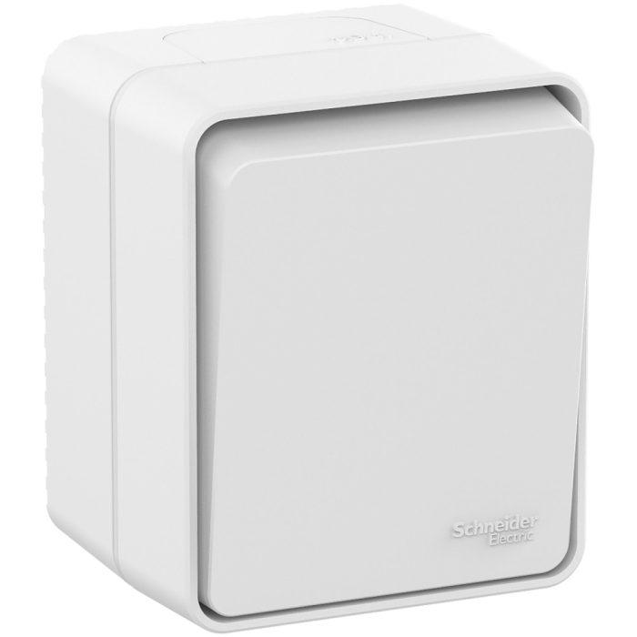 AtlasDesign profi IP54 о/у 1-клавишный выключатель, сх.1, 10ах, белый