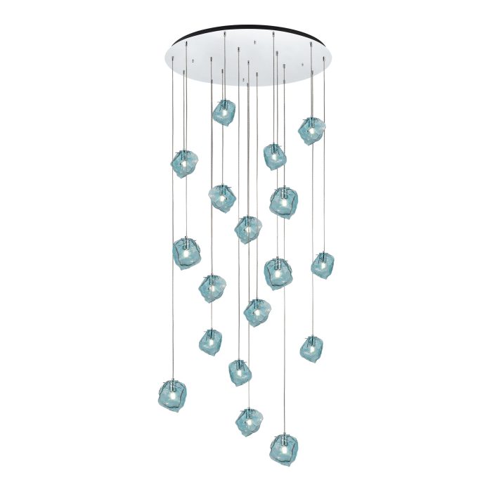 Светильник подвесной ST-Luce Хром/Светло-голубой E14 18x40W ПОРТИЧИ