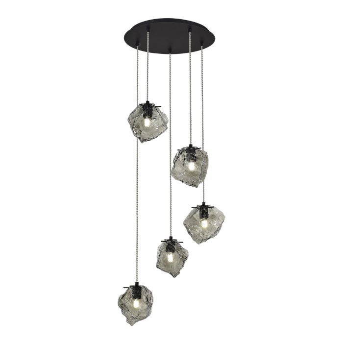 Светильник подвесной ST-Luce Черный/Серо-зеленый E14 5x40W ПОРТИЧИ
