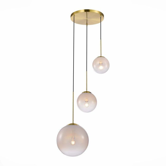 Светильник подвесной ST-Luce Золотистый/Прозрачно-белый E27 3x60W КАССИУС