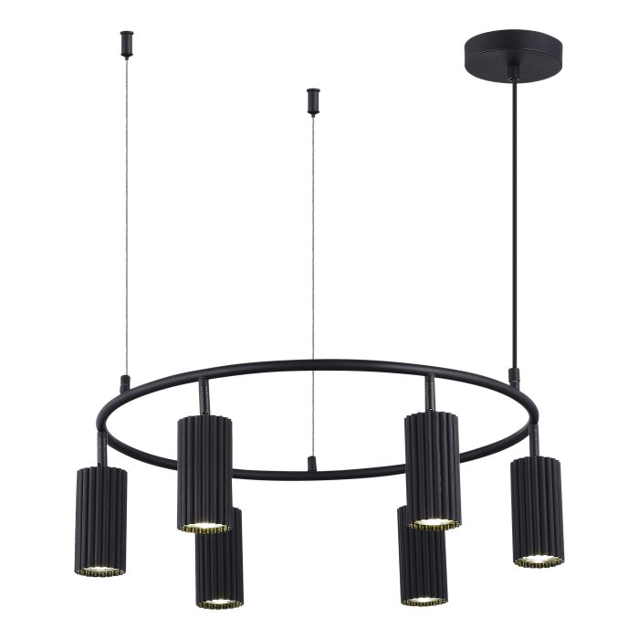 Светильник подвесной ST-Luce Черный/Черный GU10 6x5W 4000K КЕНДО