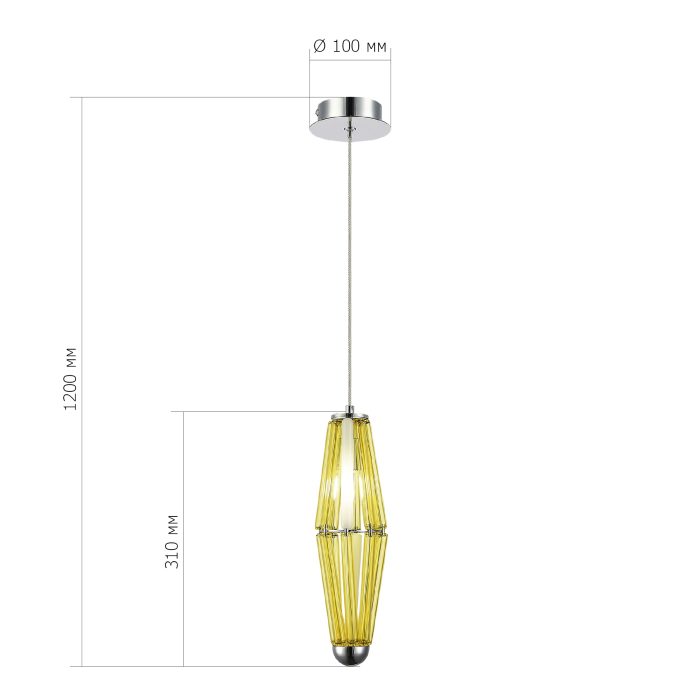 Светильник подвесной ST-Luce Хром/Золотистый G9 1x5W 4000K ЧИАРА