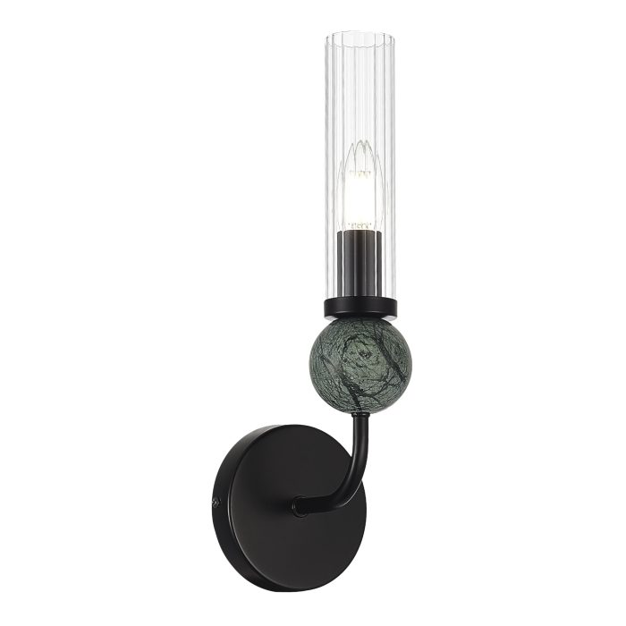 Светильник настенный ST-Luce черный/прозрачный E14 1x40W МЕДЕА