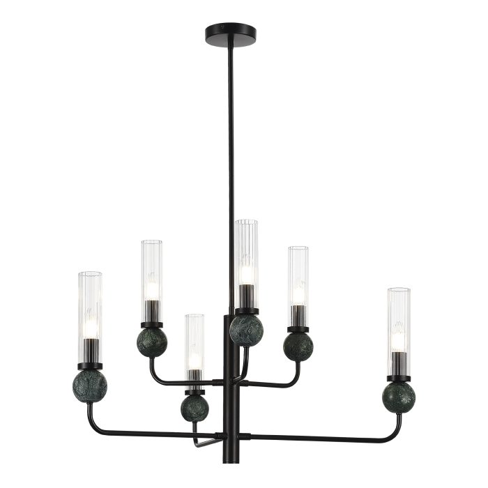 Светильник подвесной ST-Luce черный/прозрачный E14 6x40W МЕДЕА