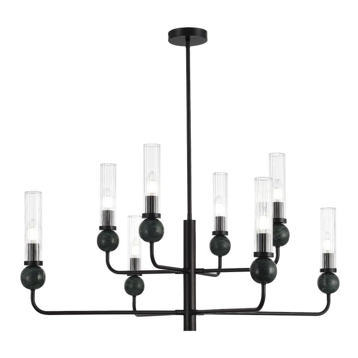Светильник подвесной ST-Luce черный/прозрачный E14 8x40W МЕДЕА