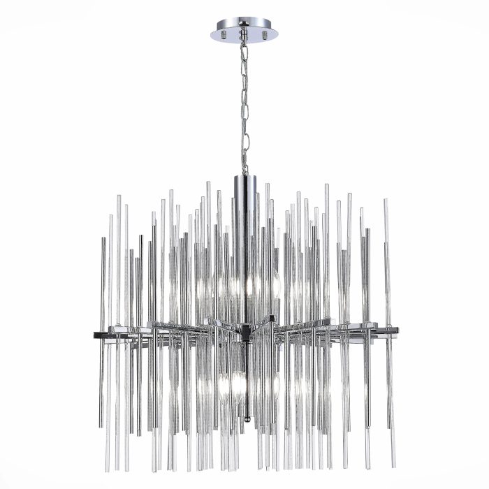 Люстра подвесная ST-Luce Хром/Прозрачный, Хром E14 8x40W ТЕРАМО