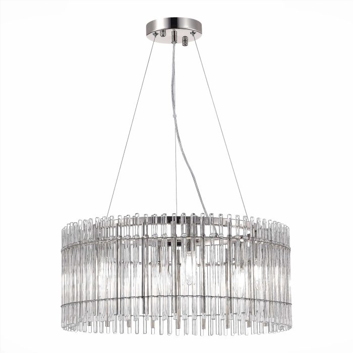 Люстра подвесная ST-Luce Никель/Прозрачный E14 6x40W ЭПИКА