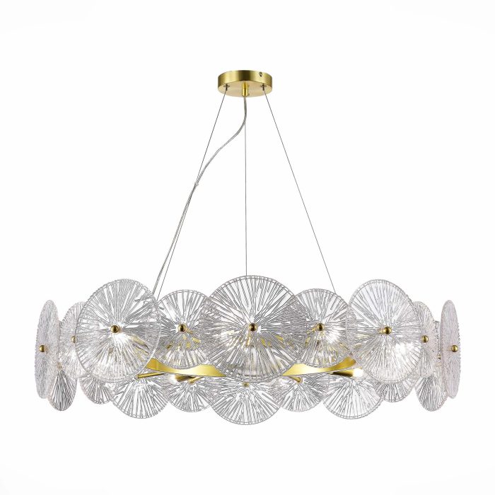 Люстра подвесная ST-Luce Золотистый/Прозрачный E14 10x40W ФЛЕРО