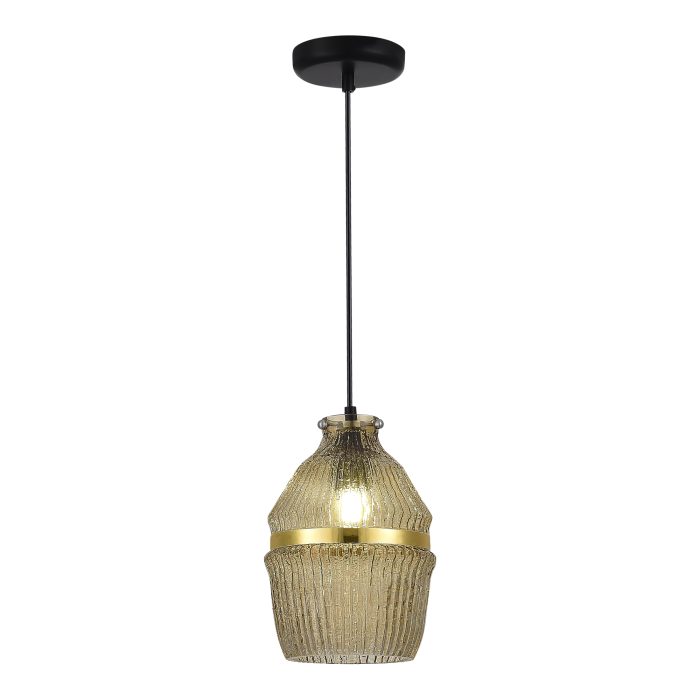 Светильник подвесной ST-Luce Черный/Янтарный E27 1x40W КОКОН