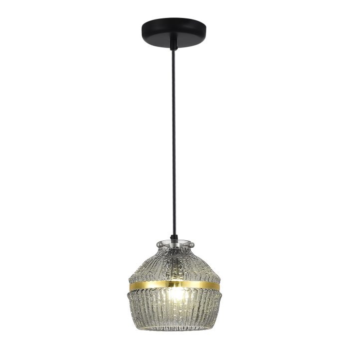 Светильник подвесной ST-Luce Черный/Дымчатый E27 1x40W КОКОН