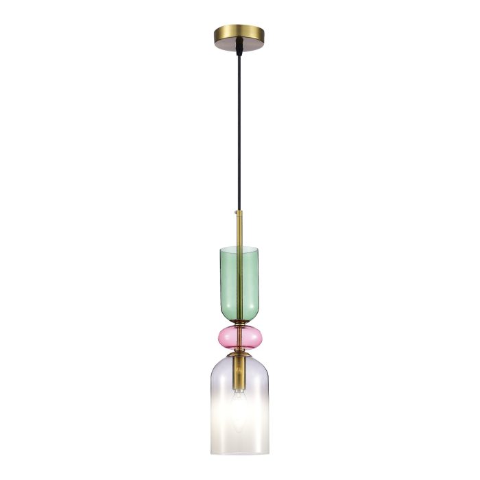 Подвес ST-Luce Золотистый/Дымчатый E14 1x40W ДЖЕА