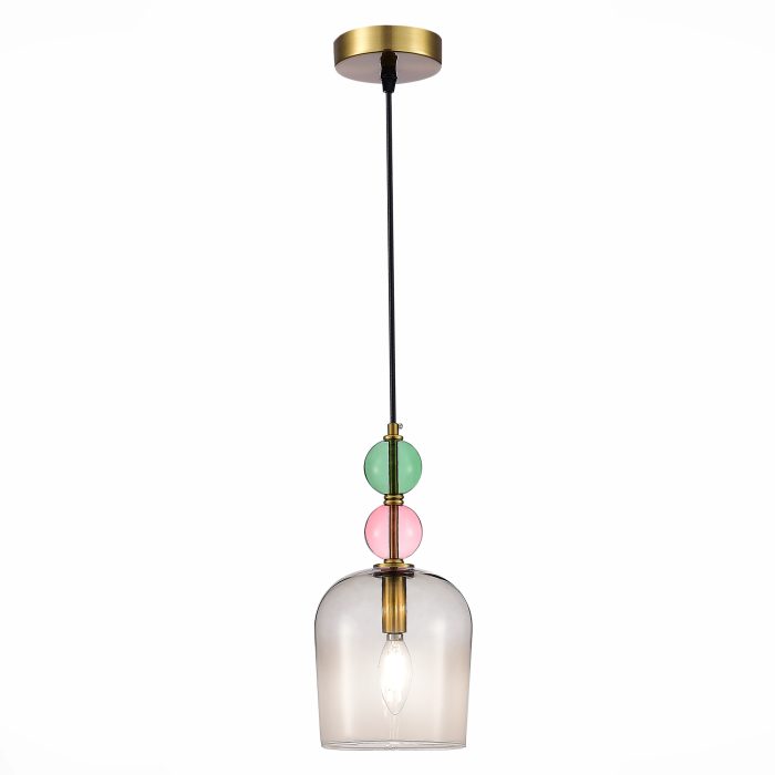Подвес ST-Luce Золотистый/Розовый E14 1x40W ДЖЕА