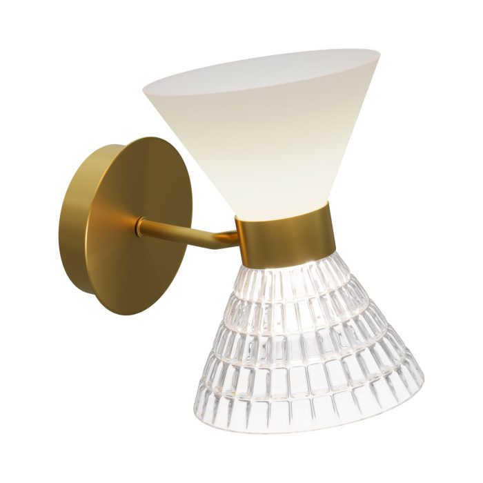 Светильник настенный ST-Luce латунь/прозрачный, белый, латунь G9 LED 2x5W СПИРИТ