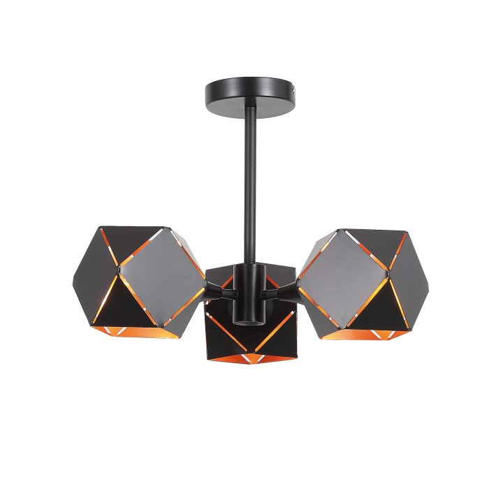 Люстра потолочная ST-Luce Черный/Черный, Золото E14 3x40W ЭНИГМА