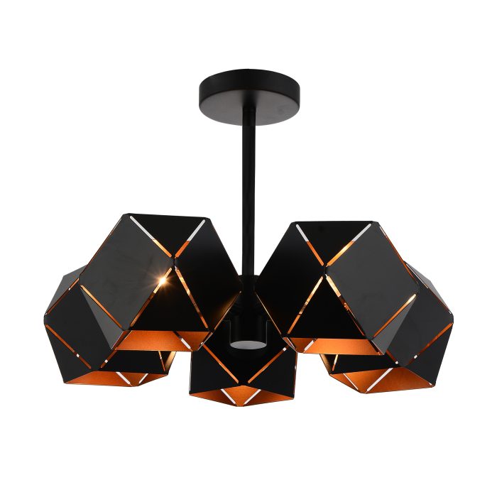 Люстра потолочная ST-Luce Черный/Черный, Золото E14 5x40W ЭНИГМА