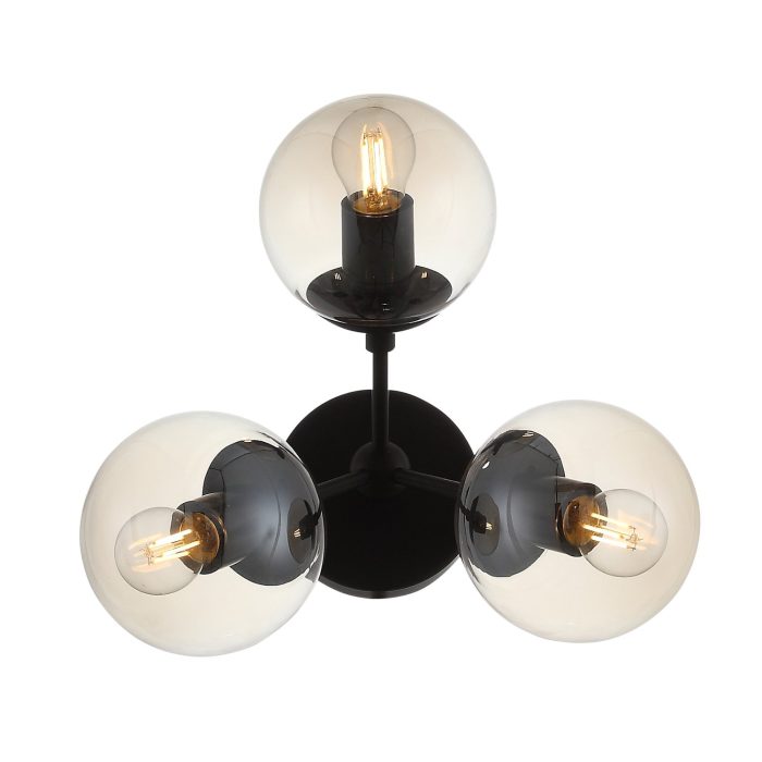 Бра ST-Luce Черный/Янтарный E27 3x40W СТАМПО