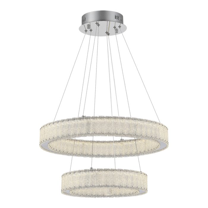 Люстра подвесная ST-Luce Хром/Хром LED 2x50W 3000K ЛАТОЦЦО
