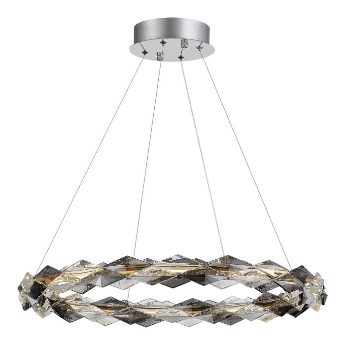 Люстра подвесная ST-Luce Хром/Прозрачно-Дымчатый LED 1x30W 3000K ДИАМАНТА