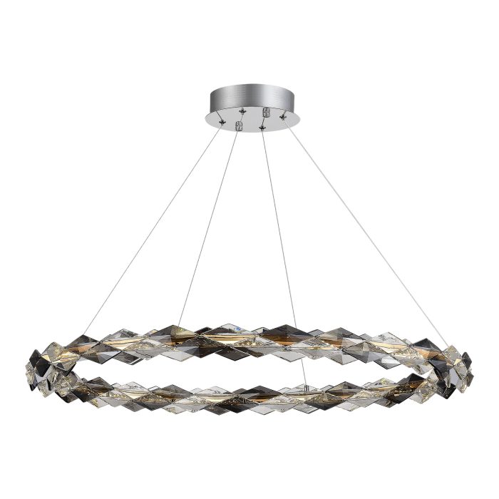 Люстра подвесная ST-Luce Хром/Прозрачно-Дымчатый LED 1x30W 3000K ДИАМАНТА