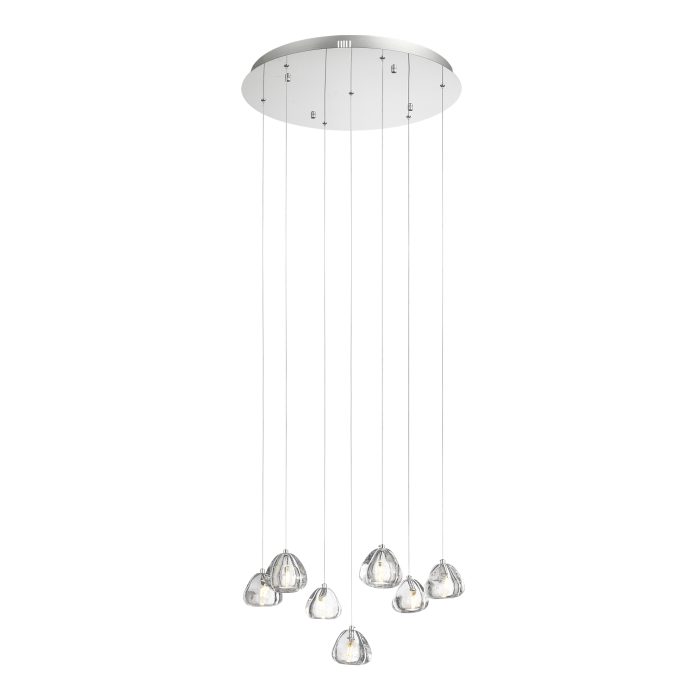 Светильник подвесной ST-Luce Хром/Прозрачный с пузырьками воздуха LED 7x3W 3000K АКВА