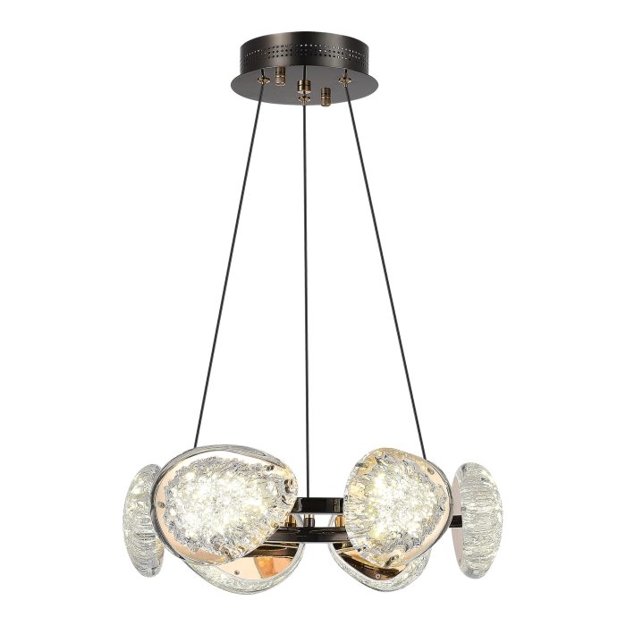 Светильник подвесной ST-Luce черный/ золотистый / прозрачный LED 1x48W 4000K МИСТЕРИ