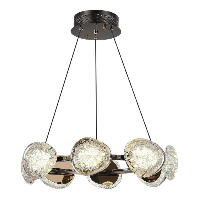 Светильник подвесной ST-Luce черный/ золотистый / прозрачный LED 1x64W 4000K МИСТЕРИ