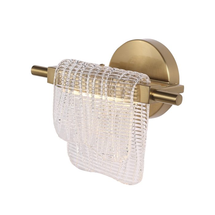Светильник настенный ST-Luce золотистый/прозрачный LED 1x6W 3000K ВУАЛЬ