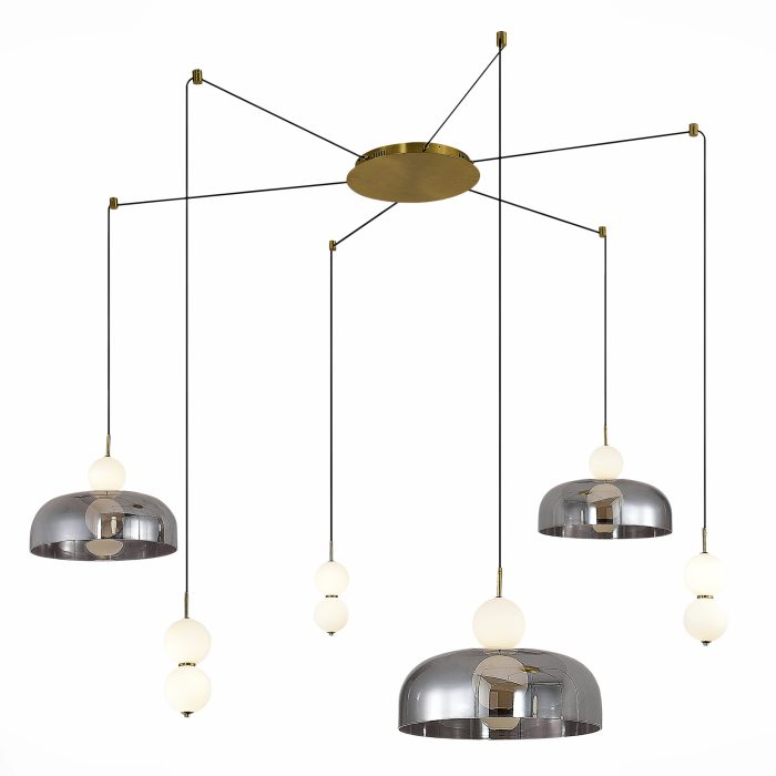 Светильник подвесной ST-Luce Золотистый/Молочно-Белый, Прозрачно-Дымчатый LED 1x42W ОДИ