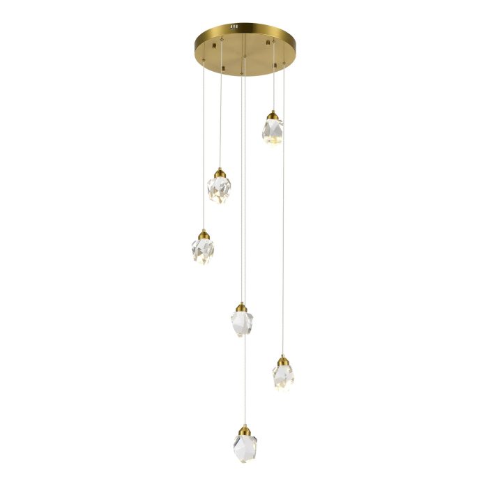 Светильник подвесной ST-Luce Золотистый/Прозрачный LED 6x3W 3000K КАСКАТО