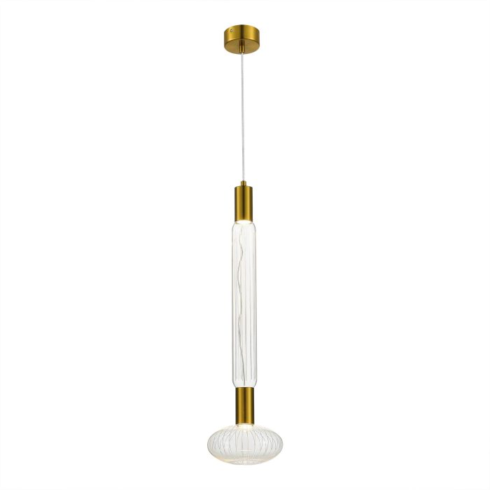 Светильник подвесной ST-Luce Латунь/Золотой, Прозрачный LED 2x3W 3000K ТАККЕ