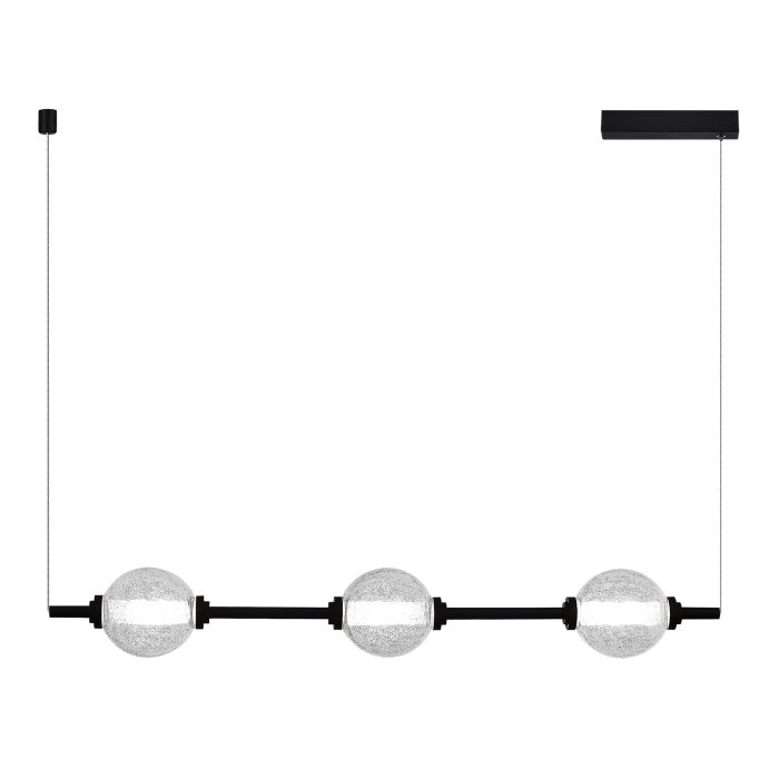 Светильник подвесной ST-Luce Черный/Прозрачное кракелированное стекло LED 3x8, 5W 3000K ПИК