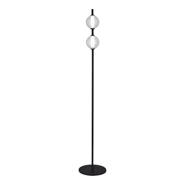 Светильник напольный ST-Luce Черный/Прозрачное кракелированное стекло LED 2x8, 5W 3000K ПИК