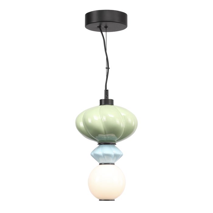 Светильник подвесной ST-Luce черный/зелёный, синий, опаловый LED 1x8W 3000K ФЛОРЕНТИНИ