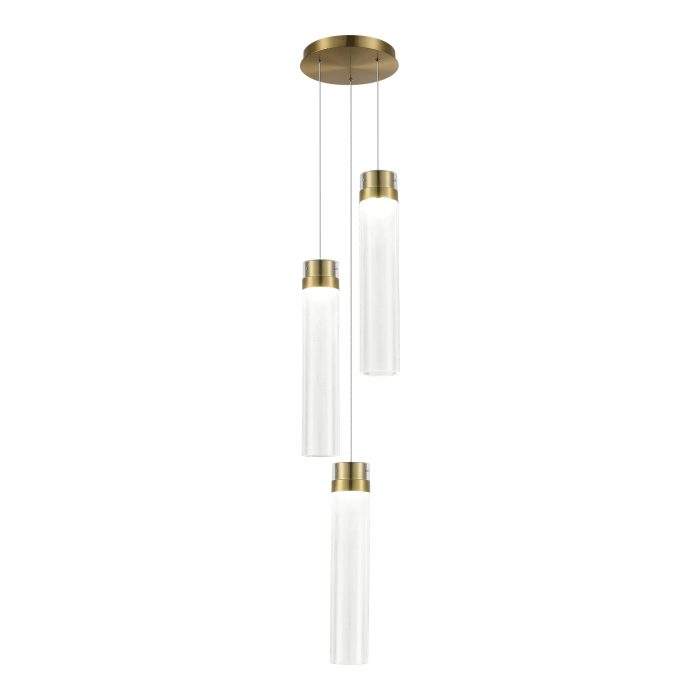 Светильник подвесной ST-Luce Латунь/Прозрачный LED 3x12W 4000K ШАМПАНЬ