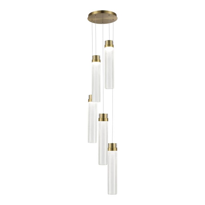 Светильник подвесной ST-Luce Латунь/Прозрачный LED 5x12W 4000K ШАМПАНЬ