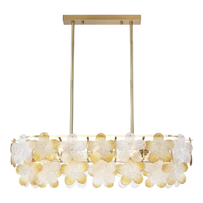 Светильник подвесной ST-Luce золотистый/Прозрачный, янтарный E14 8x60W ТЕНДЕРО
