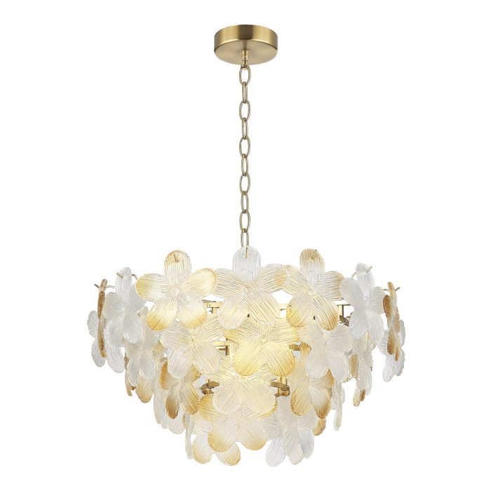Светильник подвесной ST-Luce золотистый/Прозрачный, янтарный E14 12x60W ТЕНДЕРО