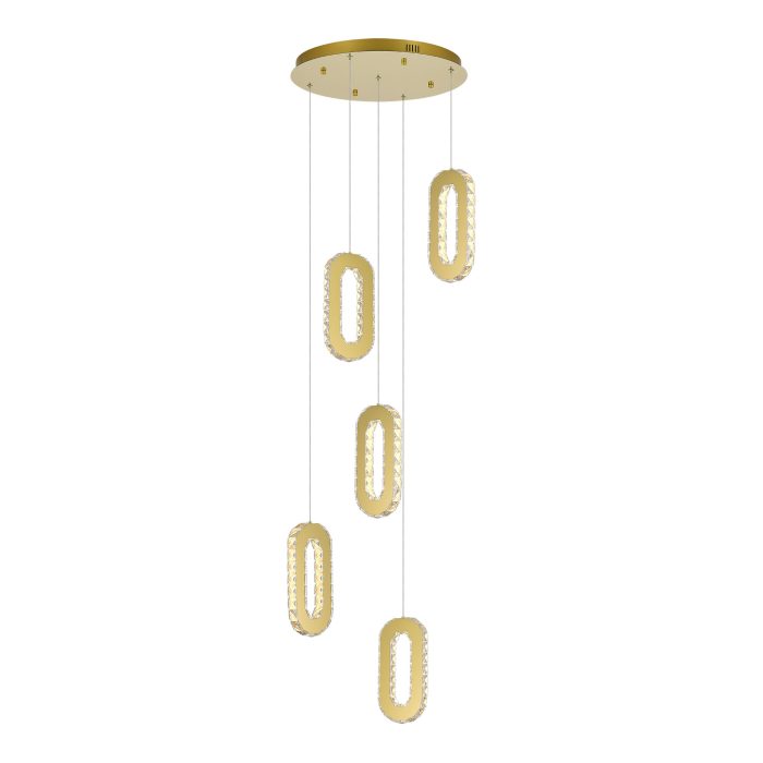 Светильник подвесной ST-Luce Золотистый/Золотистый, Прозрачный LED 5x9W 3000K ЛУНГО