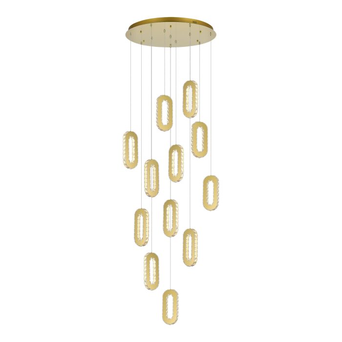 Светильник подвесной ST-Luce Золотистый/Золотистый, Прозрачный LED 12x9W 3000K ЛУНГО
