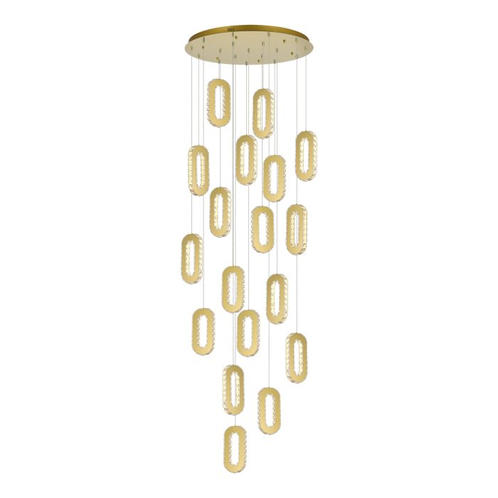 Светильник подвесной ST-Luce Золотистый/Золотистый, Прозрачный LED 18x9W 3000K ЛУНГО