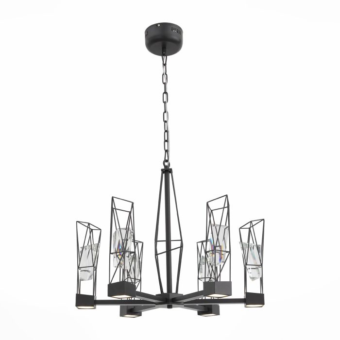 Люстра подвесная ST-Luce Серый графит/Серый графит, Прозрачный LED 6x8W 4000K ПРОЖЕТТО